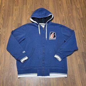 Kamloops Blazers Hockey CCM Zip Up Hoodie Blue Orange Logo Men's Size XL B86